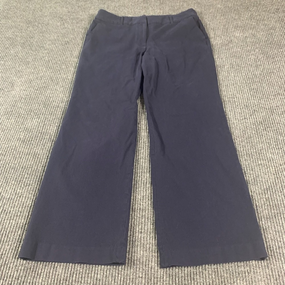 Talbots Pants Womens 12 Blue Flat Front Dress Newport Career Work Stretch 34x30